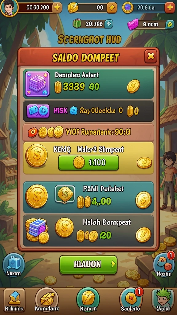 Menu pengaturan yang memungkinkan kustomisasi permainan.