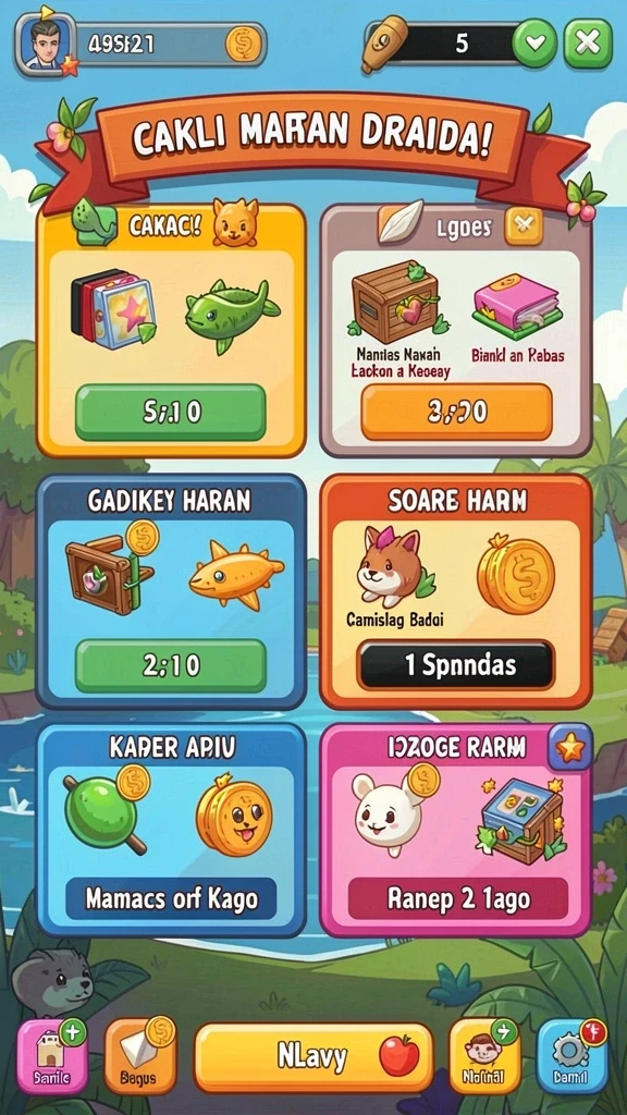 Lingkungan permainan yang kaya akan detail dan warna.