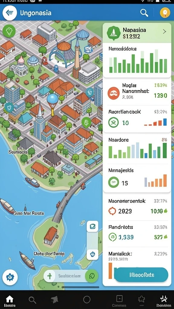 Screenshot dari level menantang dengan berbagai rintangan.