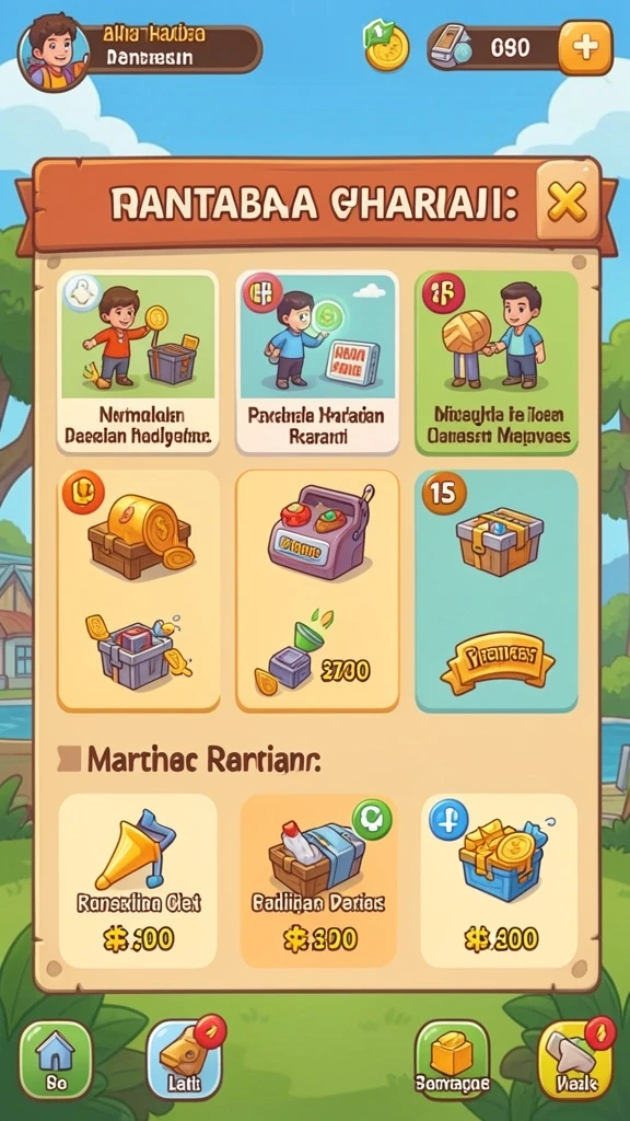 Tampilan menu utama yang menarik dan mudah dinavigasi.