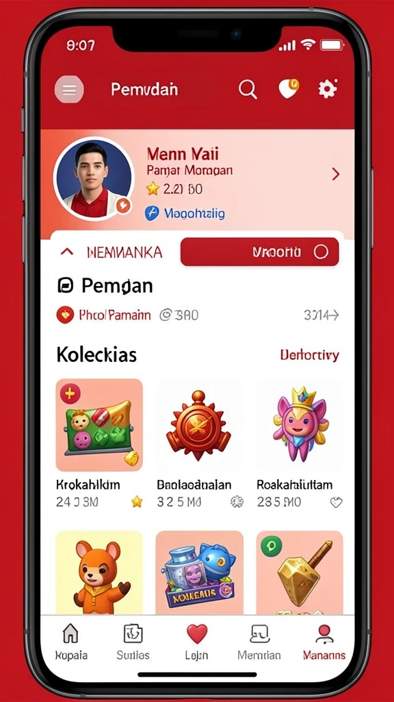 Tampilan menarik dari antarmuka pengguna SLOT39.